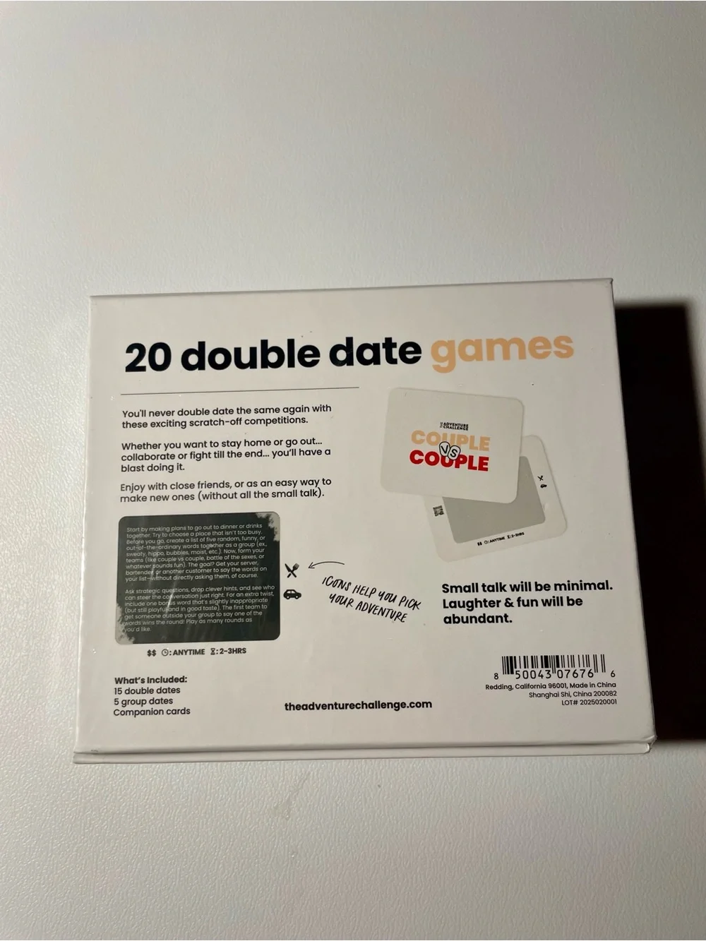 NWT The Adventure Challenge Couple vs Couple 20 Double Dates Party Game Sealed